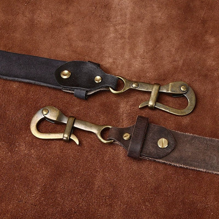 Brasswood – Retro Lock Buckle Leather Belt - Hilltop Nord