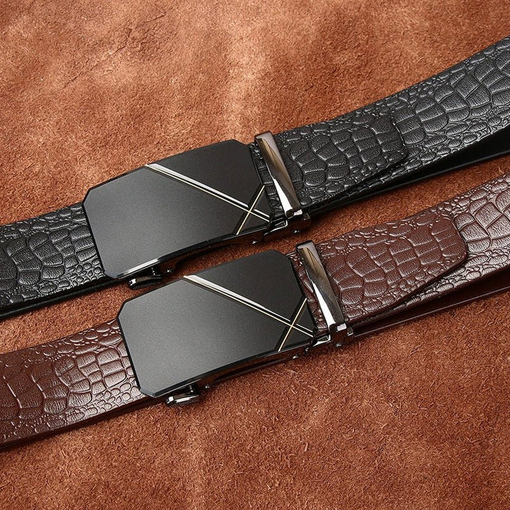 Ironwood – Crocodile - Embossed Auto Buckle Leather Belt - Hilltop Nord