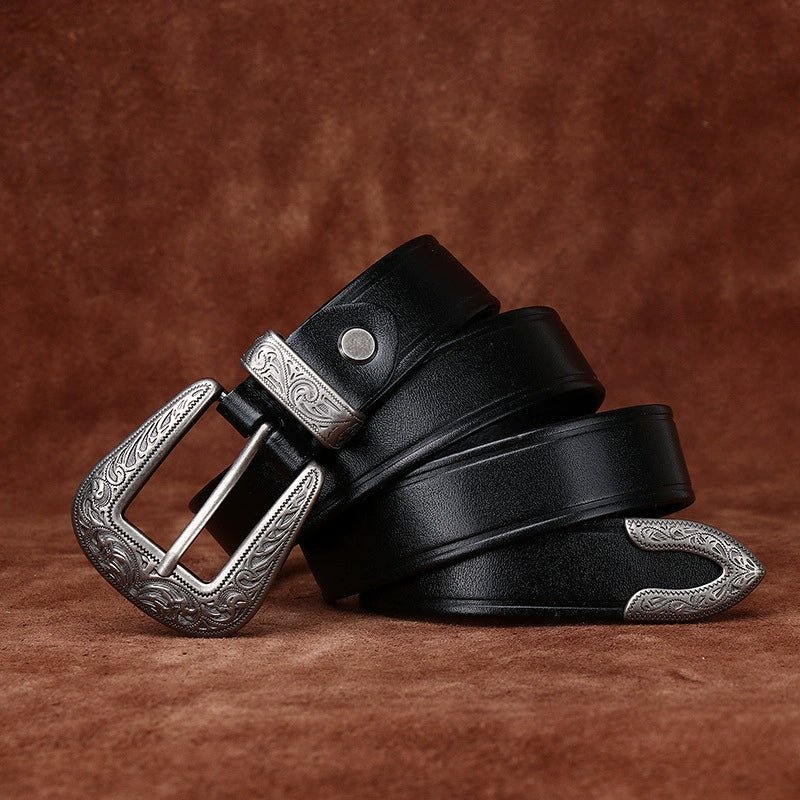 Sunder – Antique Finish Leather Belt - Hilltop Nord