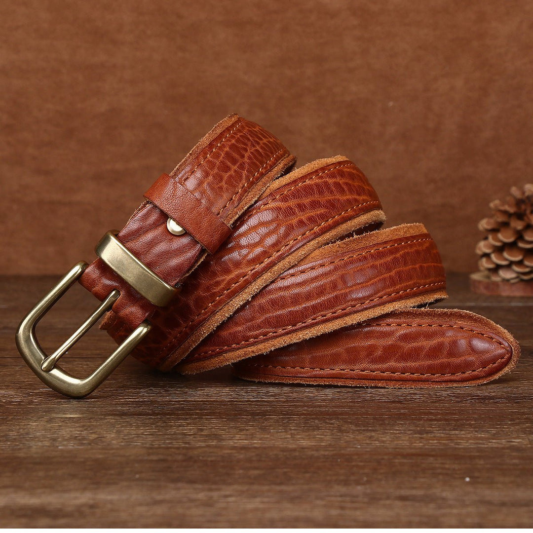 Fellmark – Textured Pin Buckle Leather Belt - Hilltop Nord