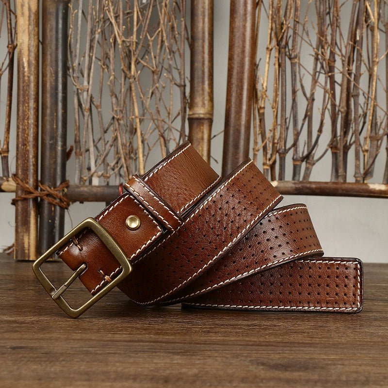 Thatcher – Perforated Leather Belt - Hilltop Nord