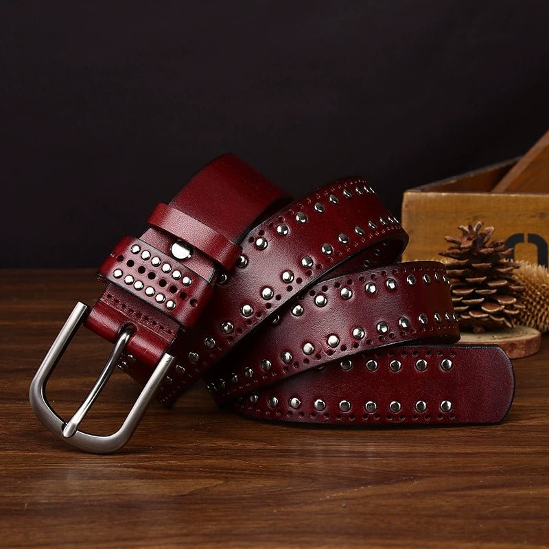 Rookstone – Studded Pin Buckle Leather Belt - Hilltop Nord