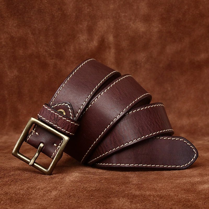 Stonegate – Stitched Pin Buckle Leather Belt - Hilltop Nord