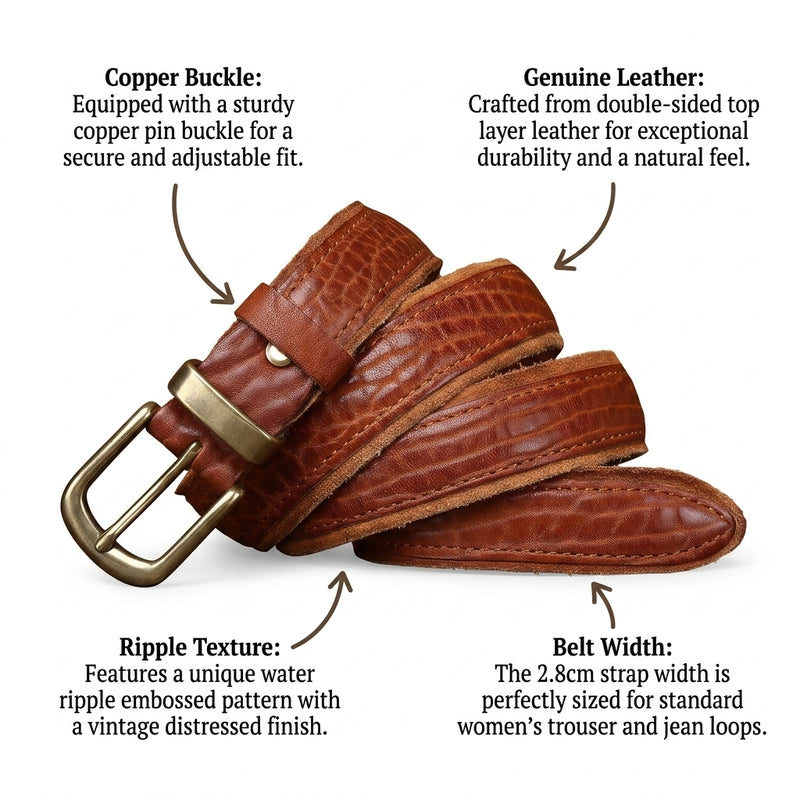 Fellmark – Textured Pin Buckle Leather Belt infographic